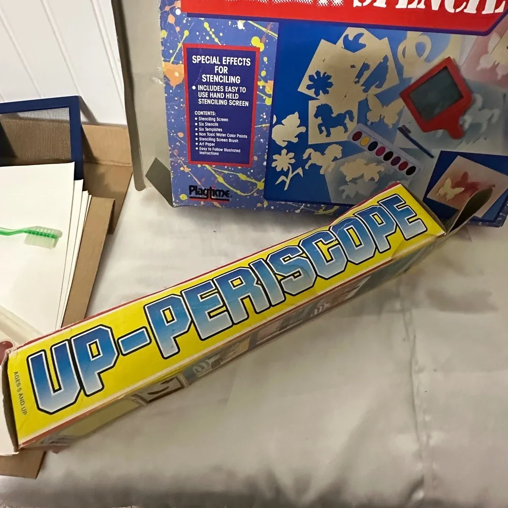 Playtime Artparts Screen Stencil & Up-Periscope Vintage‎ Toy Set Kids Multicolor